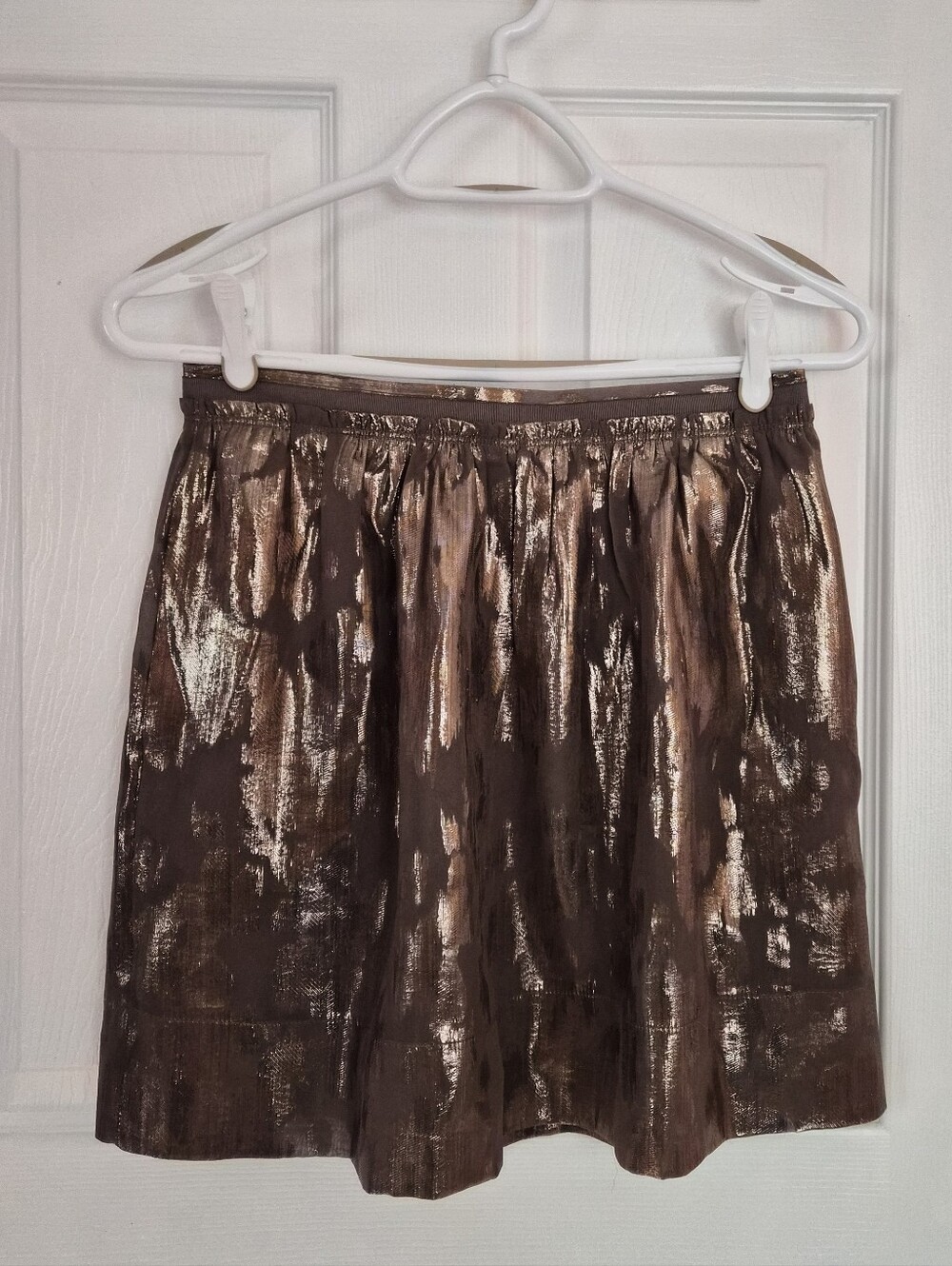 Club Monaco Metallic Bronze A-Line Skirt